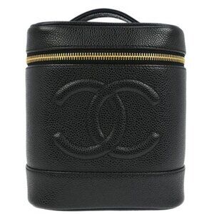 Chanel Black Calfskin Timeless Vanity Handbag